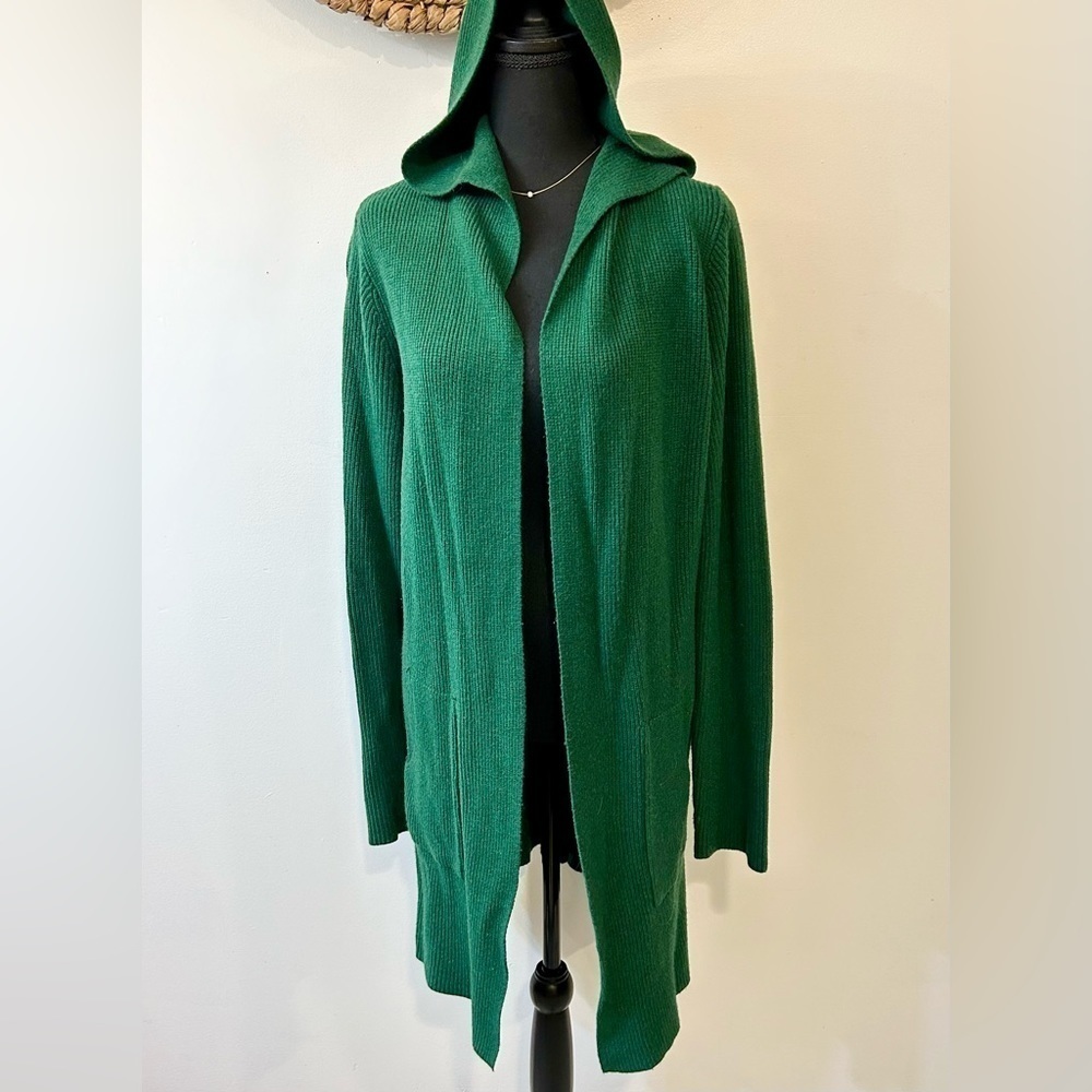 Cyrus Open Front Cardigan in Green Size Large
